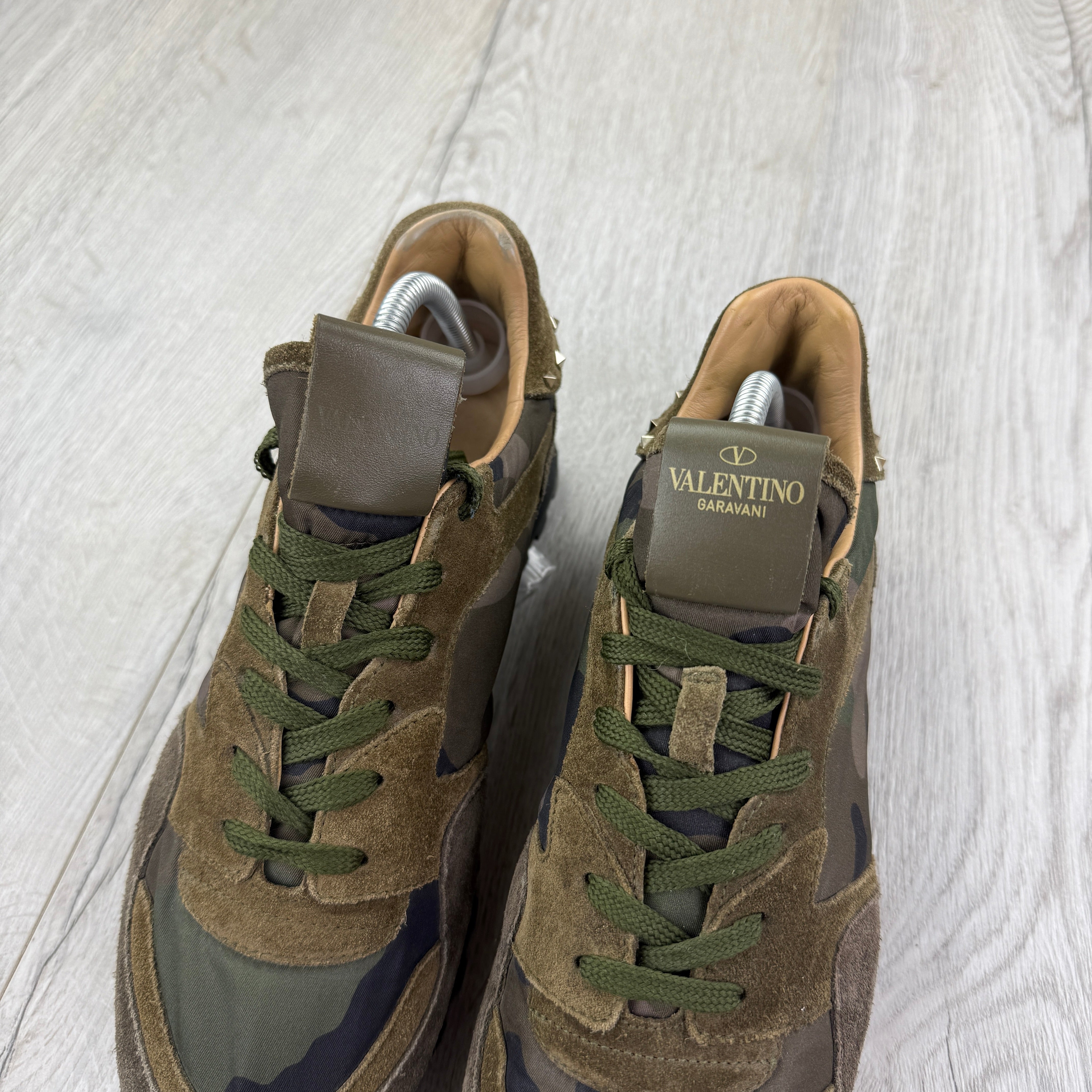 Valentino Men s Khaki Camo Rockstud Trainers Uk 9