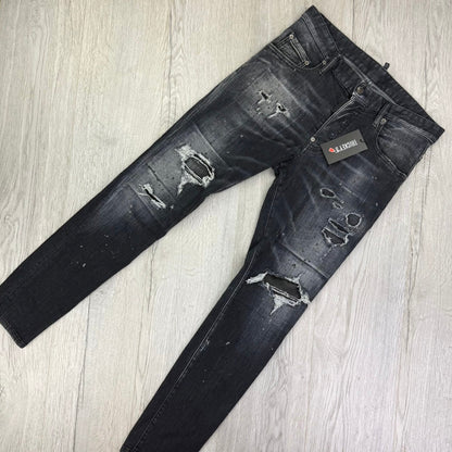 Dsquared2 Men’s Black Distressed Skater Jeans - 46 (Uk 30)