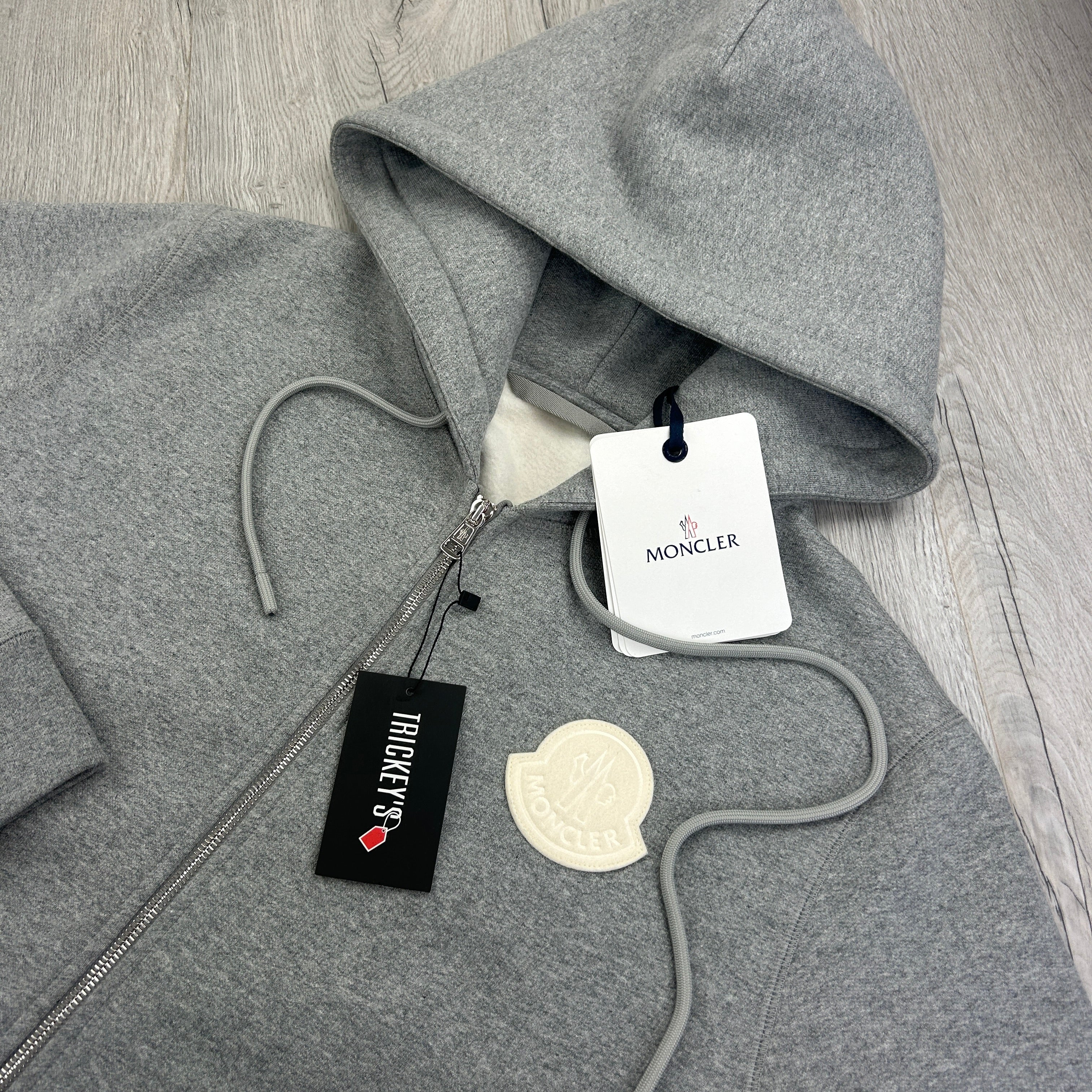 Grey moncler hoodie deals