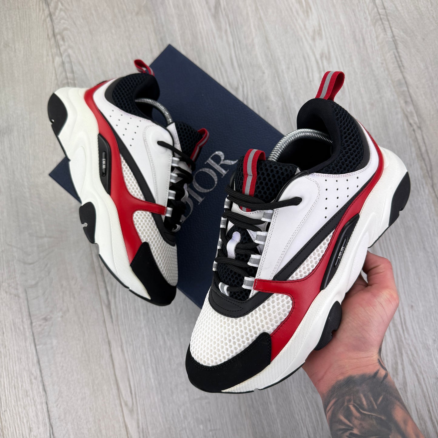 Dior B22 Men’s Red Black White Runners - 43 (Fit Uk 8.5)