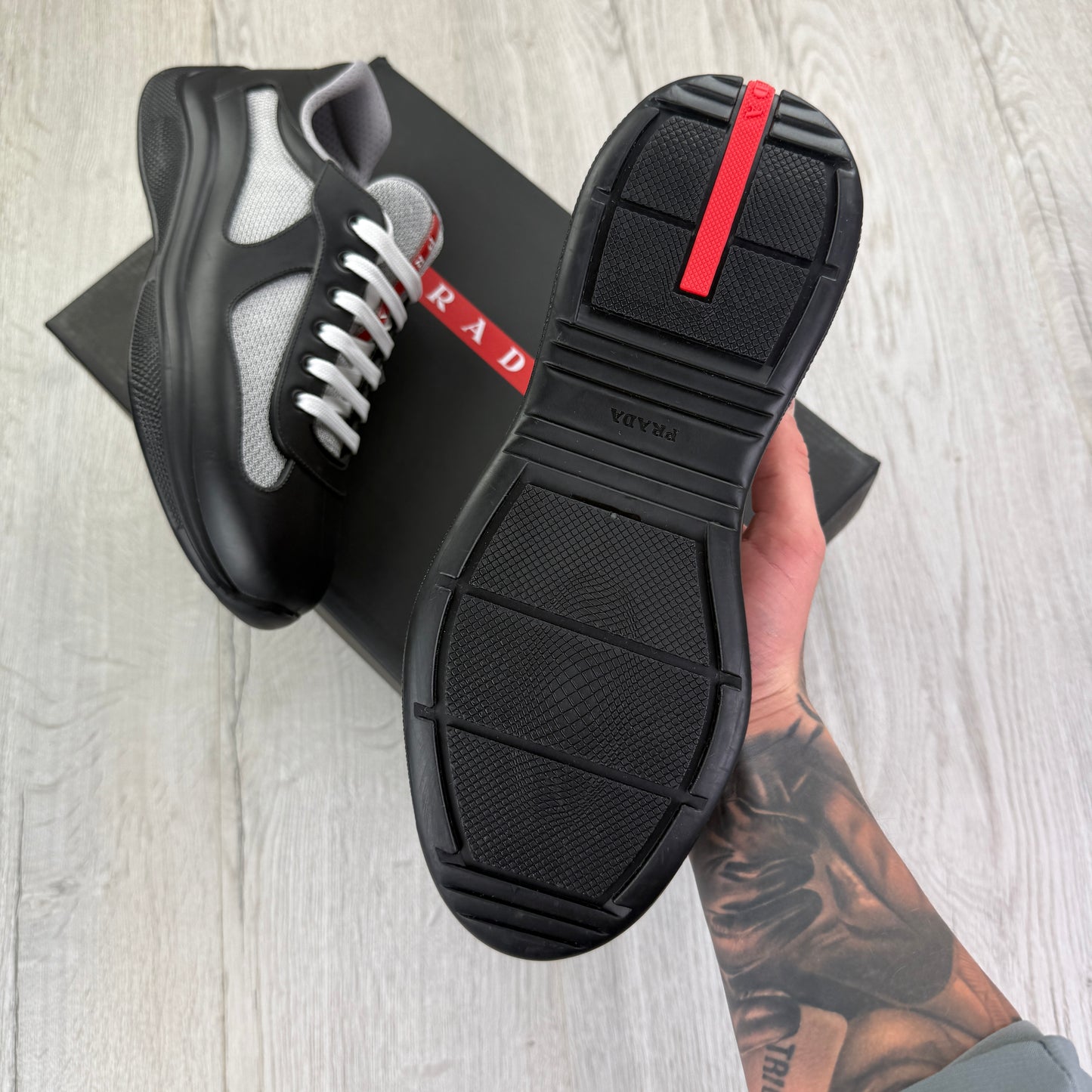 Prada Men’s America's Cup Black & Grey Trainers