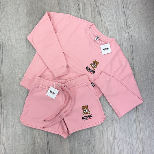 Moschino Under-bear Women’s Pink Jumper & Shorts