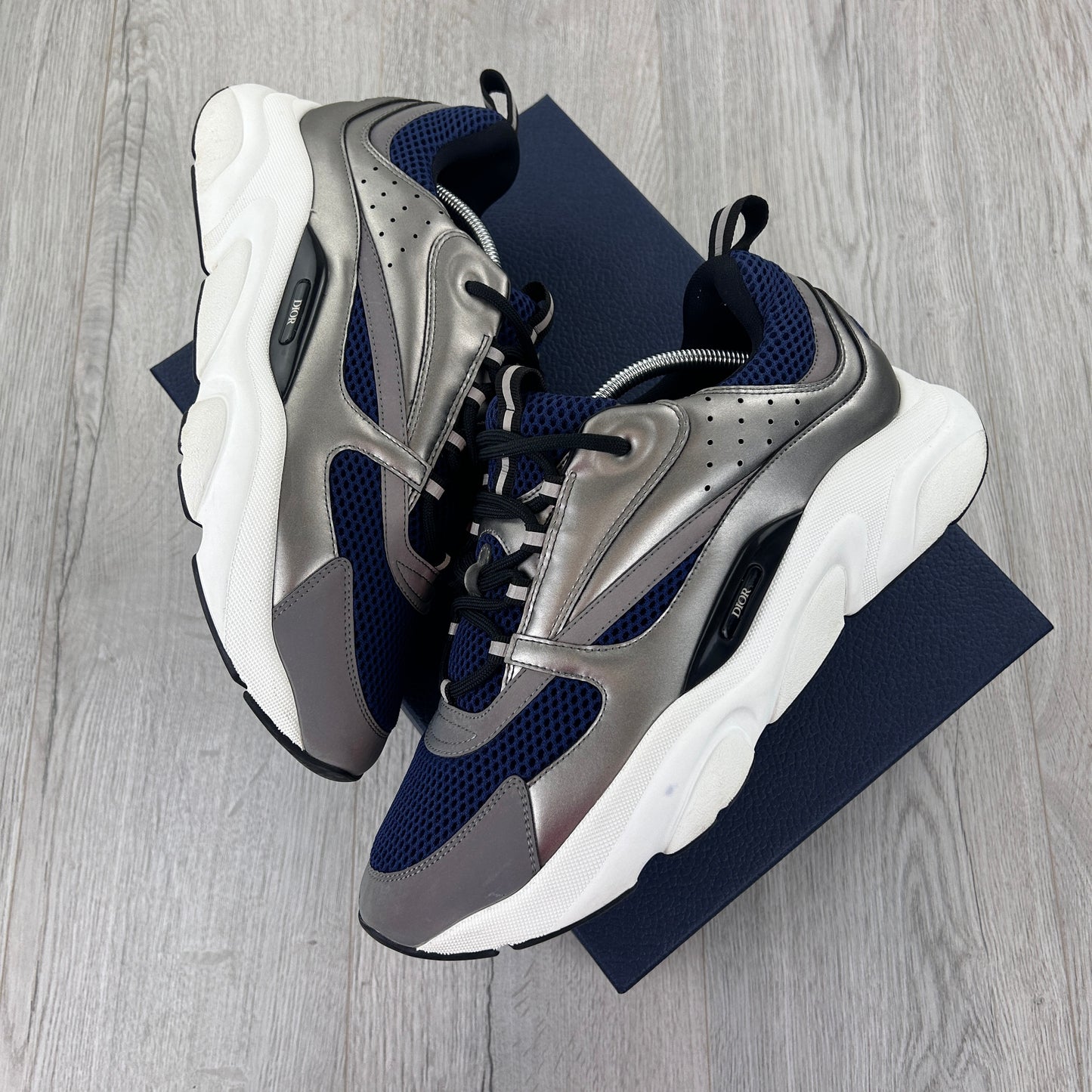 Dior B22 Men’s Navy & Silver Runners - 46