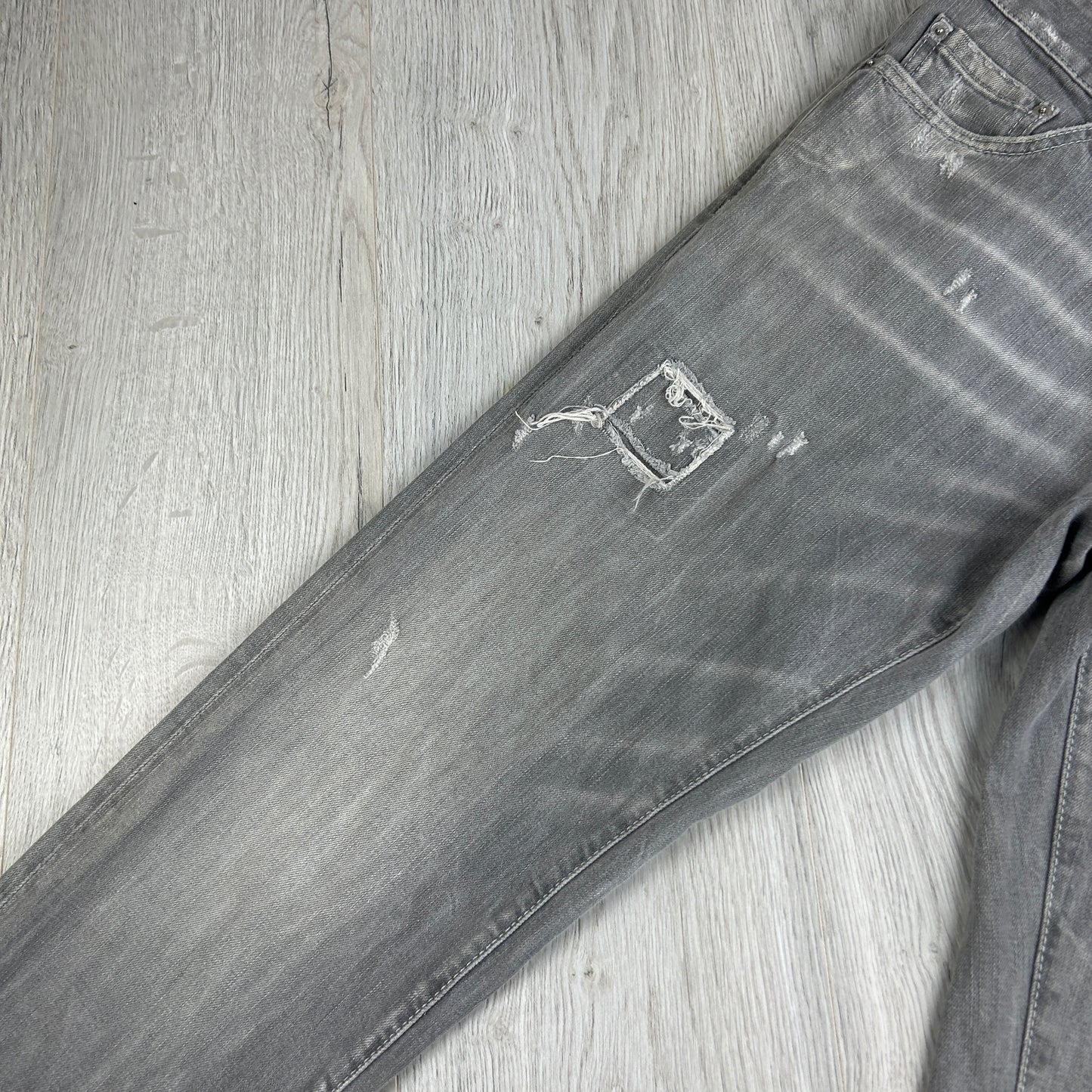 Dsquared2 Men’s Dark Grey Distressed Slim Jeans - 50 (Uk 32/33)