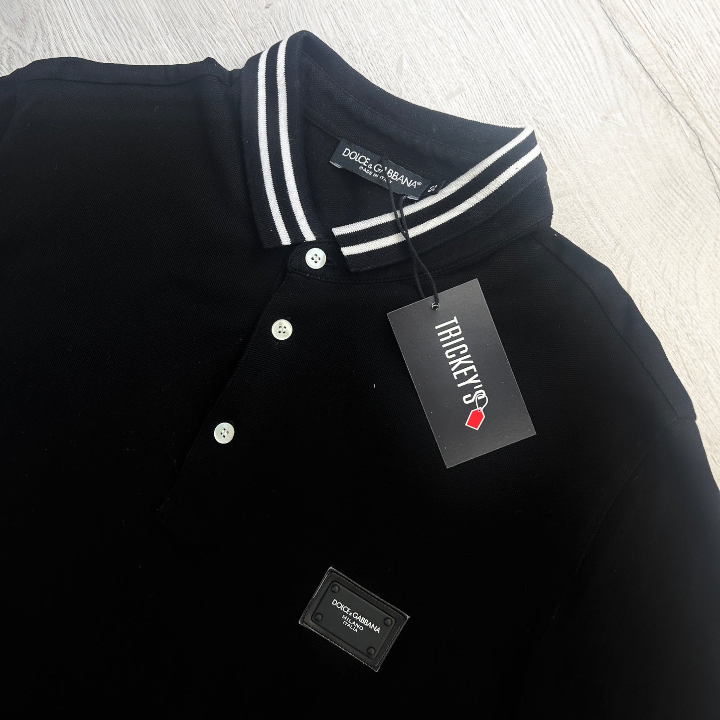 Dolce & Gabbana Men’s Black Polo Shirt - Large Slim