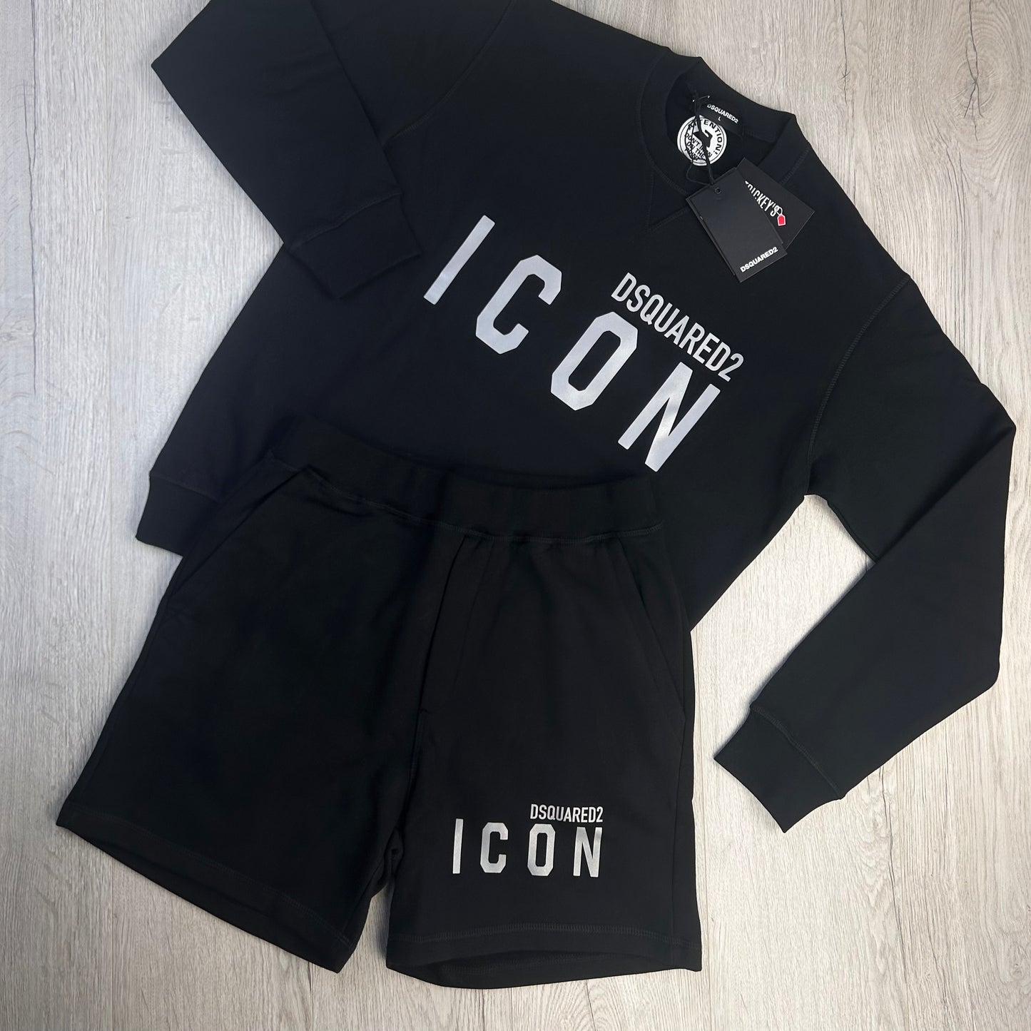 Dsquared2 Men’s Black ICON Jumper & Short Set