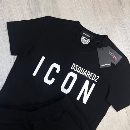 Dsquared2 Men’s Black ICON T-shirt & Short Set