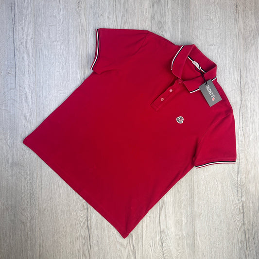 Moncler Men’s Red Polo - Medium Slim