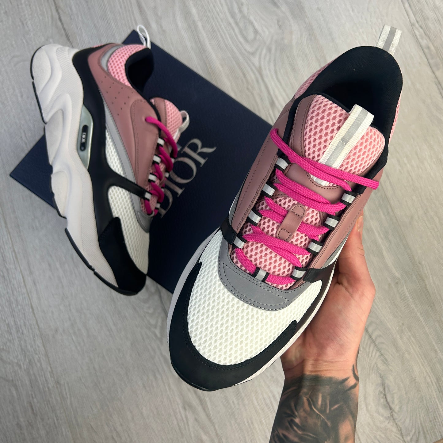 Dior B22 Men’s Pink & Grey Runners - 43 (Fit Uk 8/8.5)