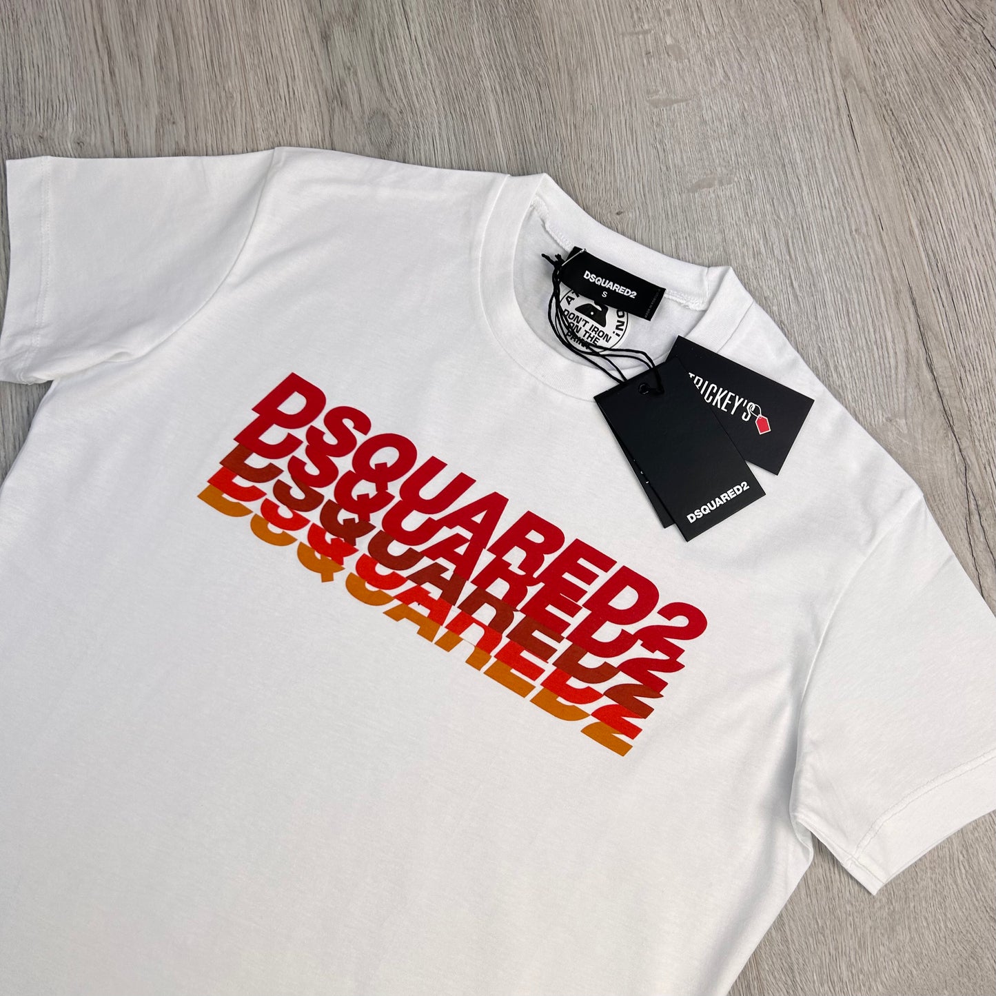 Dsquared2 Men’s White T-shirt Red / Orange Logo