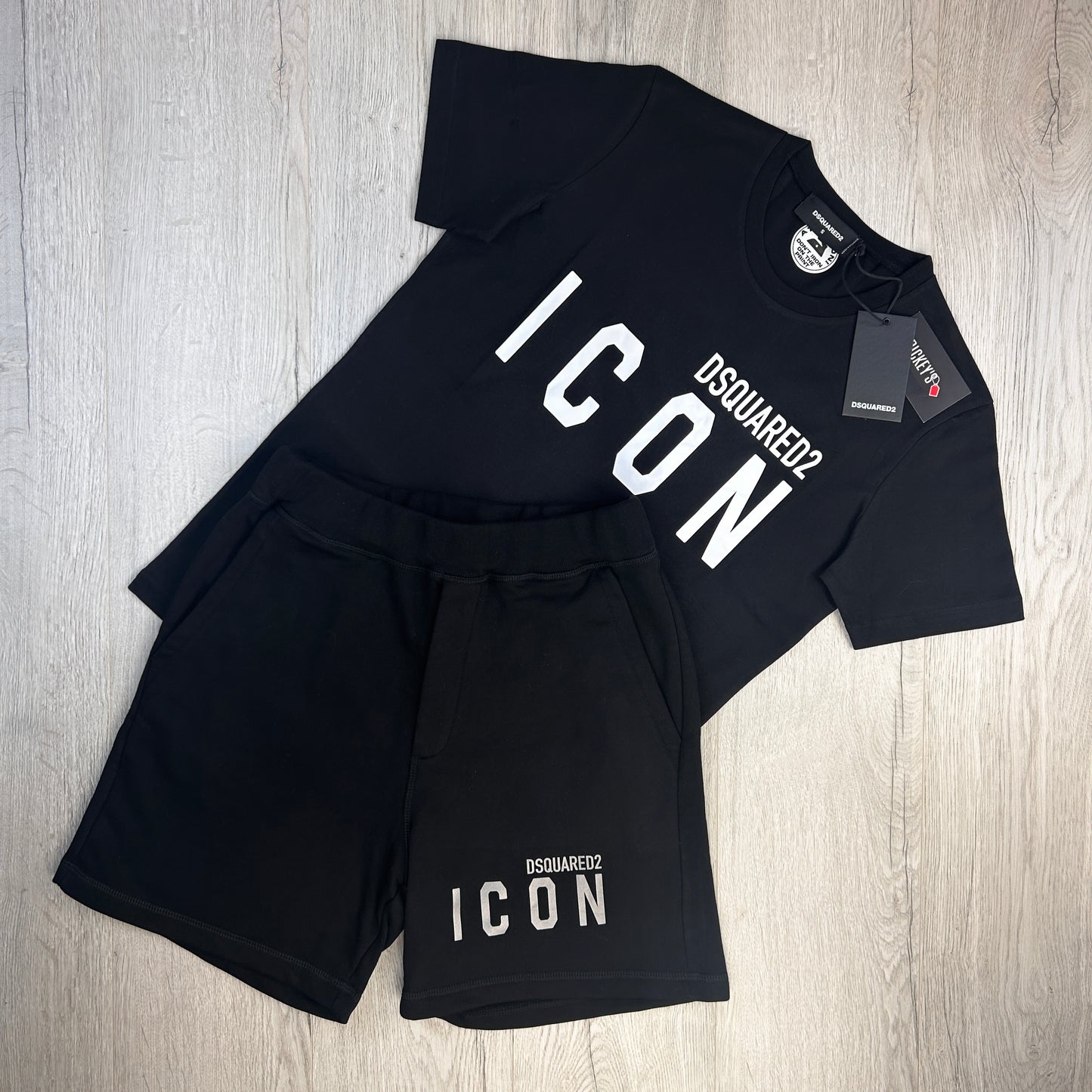 Dsquared2 Men’s Black ICON T-shirt & Short Set