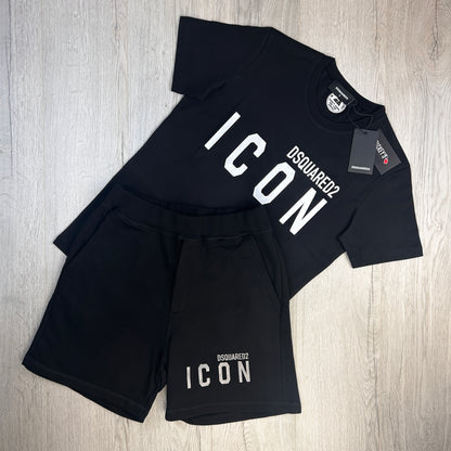 Dsquared2 Men’s Black ICON T-shirt & Short Set