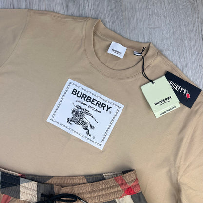 Burberry Men’s Beige T-shirt & Swim Shorts Set