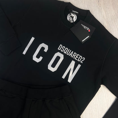 Dsquared2 Men’s Black ICON Jumper & Short Set