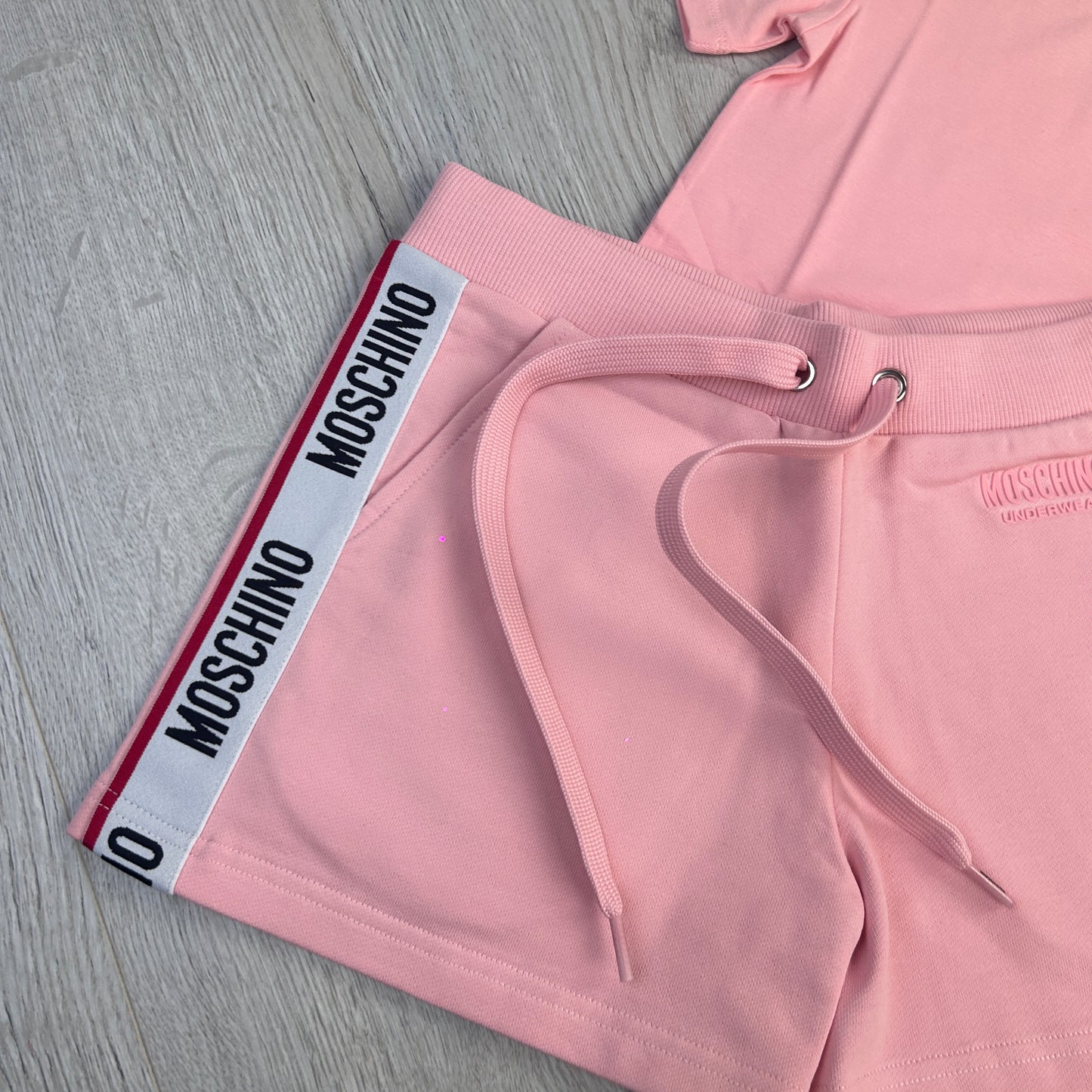 Moschino Women’s Taped Pink T-shirt & Short Set