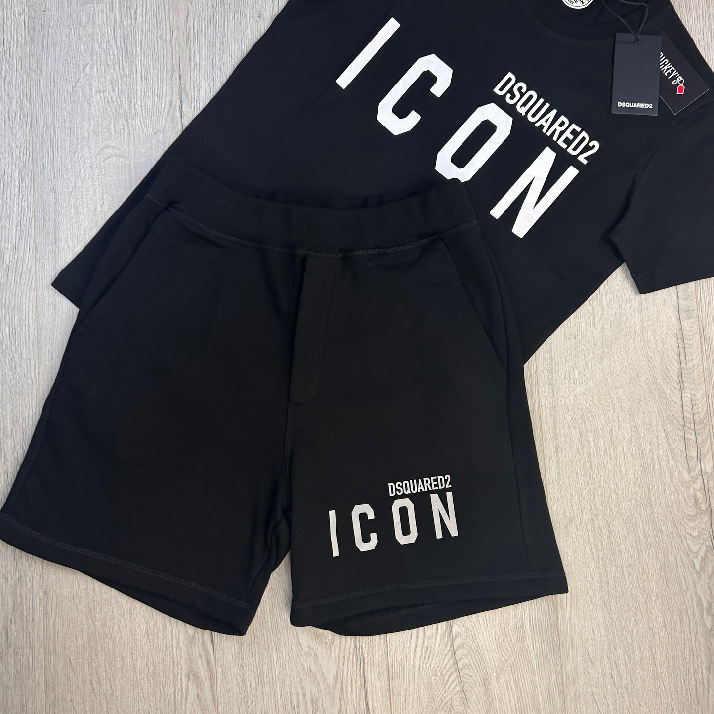 Dsquared2 Men’s Black ICON T-shirt & Short Set