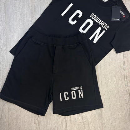 Dsquared2 Men’s Black ICON T-shirt & Short Set