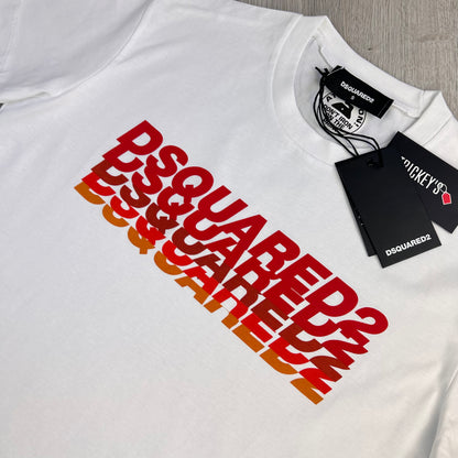 Dsquared2 Men’s White T-shirt Red / Orange Logo