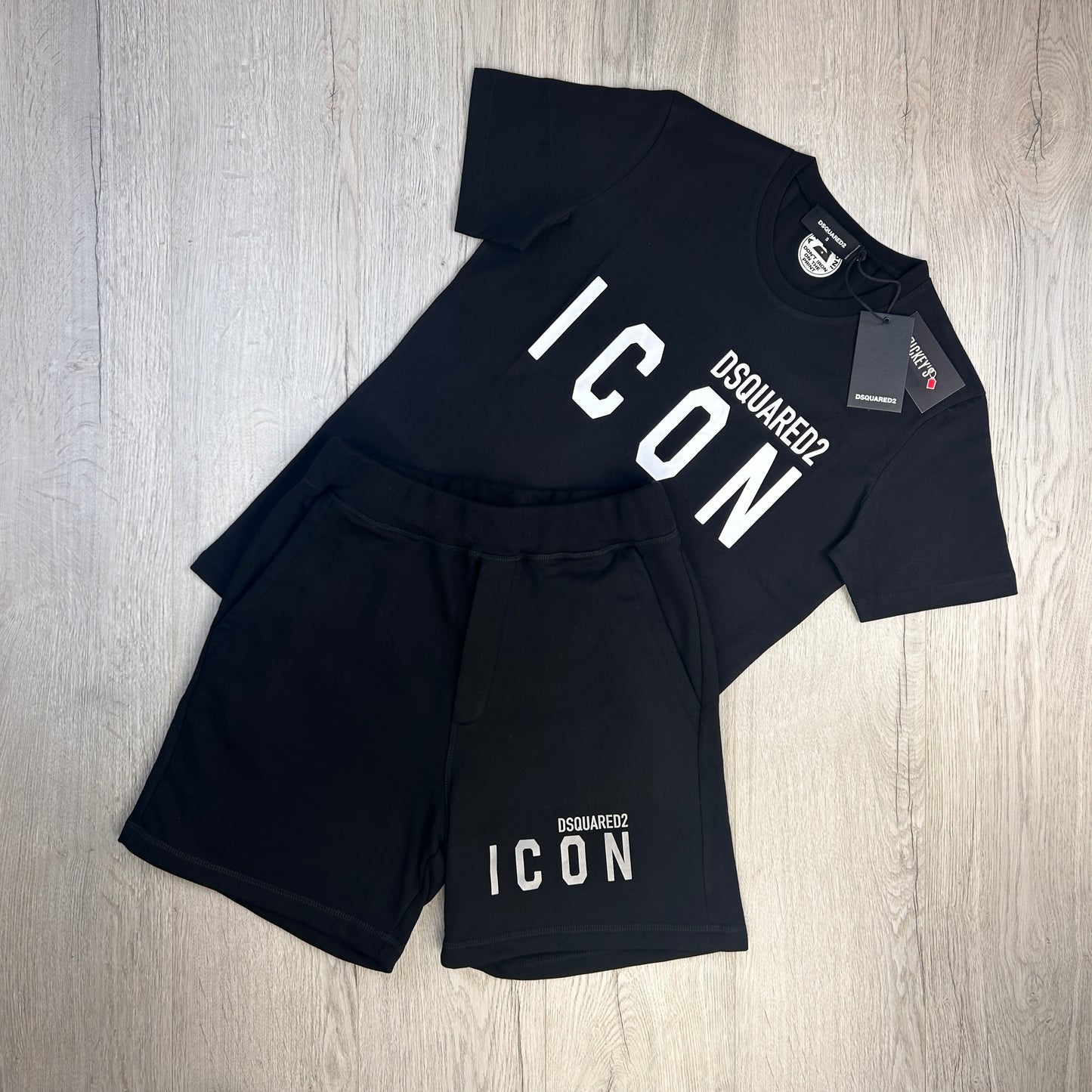 Dsquared2 Men’s Black ICON T-shirt & Short Set