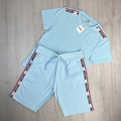 Moschino Men’s Baby Blue T-shirt & Short Set