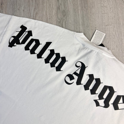 Palm Angels Collar Logo White Oversized T-shirt