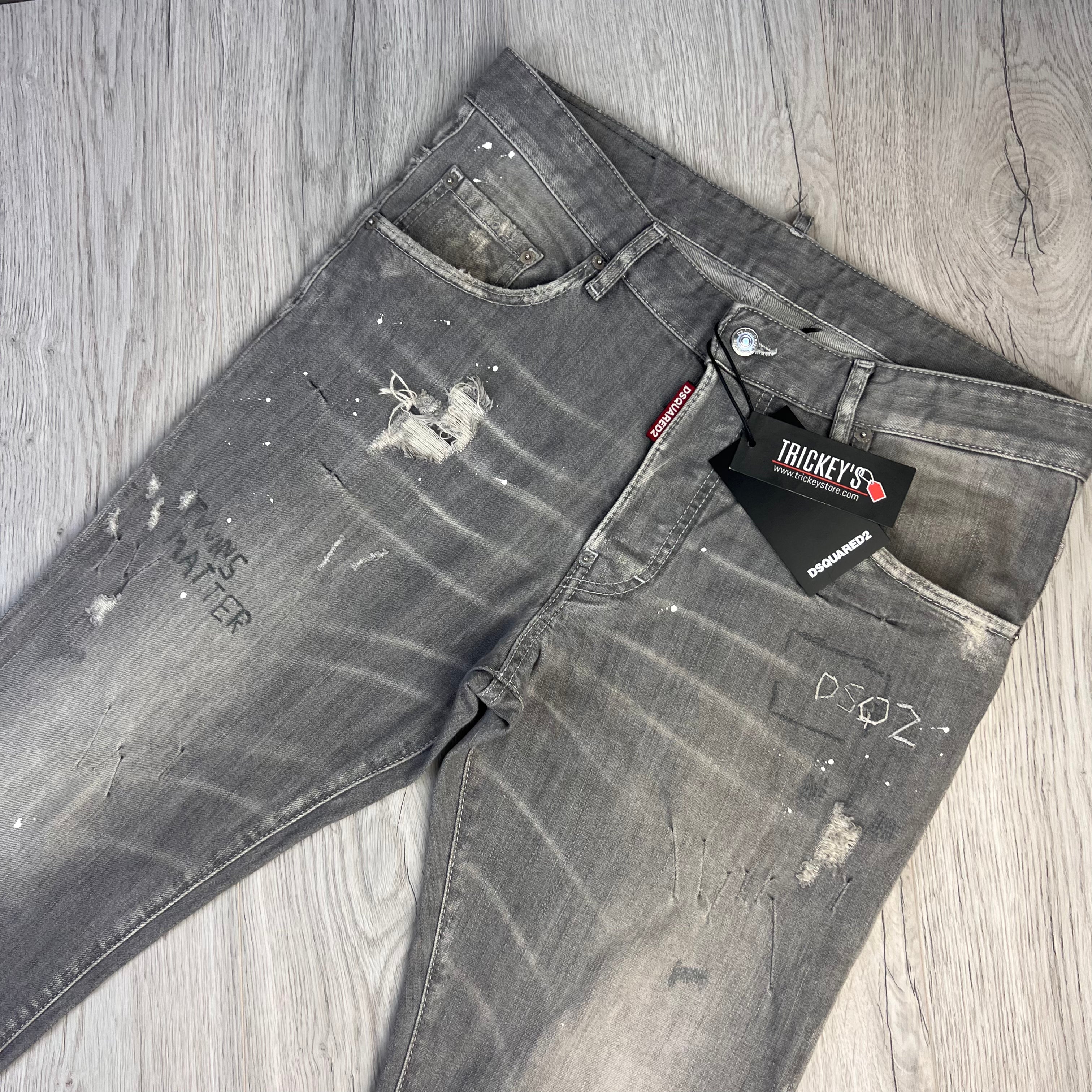 Grey dsquared jeans best sale