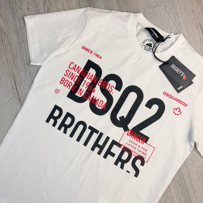 Dsquared2 Men’s ‘Brothers’ White T-shirt