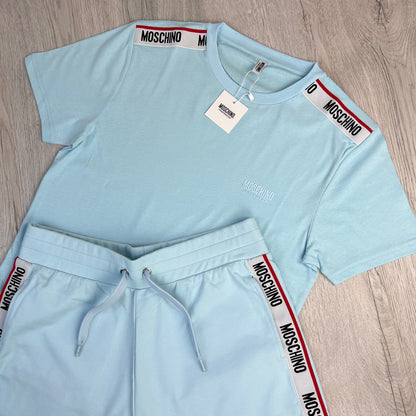 Moschino Men’s Baby Blue T-shirt & Short Set