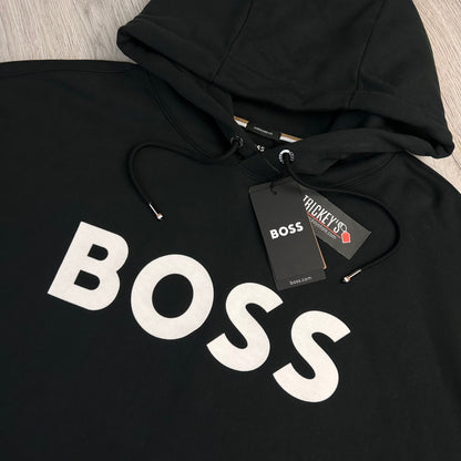 Hugo Boss Men’s Black Hoodie - Large Oversized