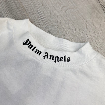 Palm Angels Collar Logo White Oversized T-shirt