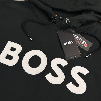 Hugo Boss Men’s Black Hoodie - Large Oversized