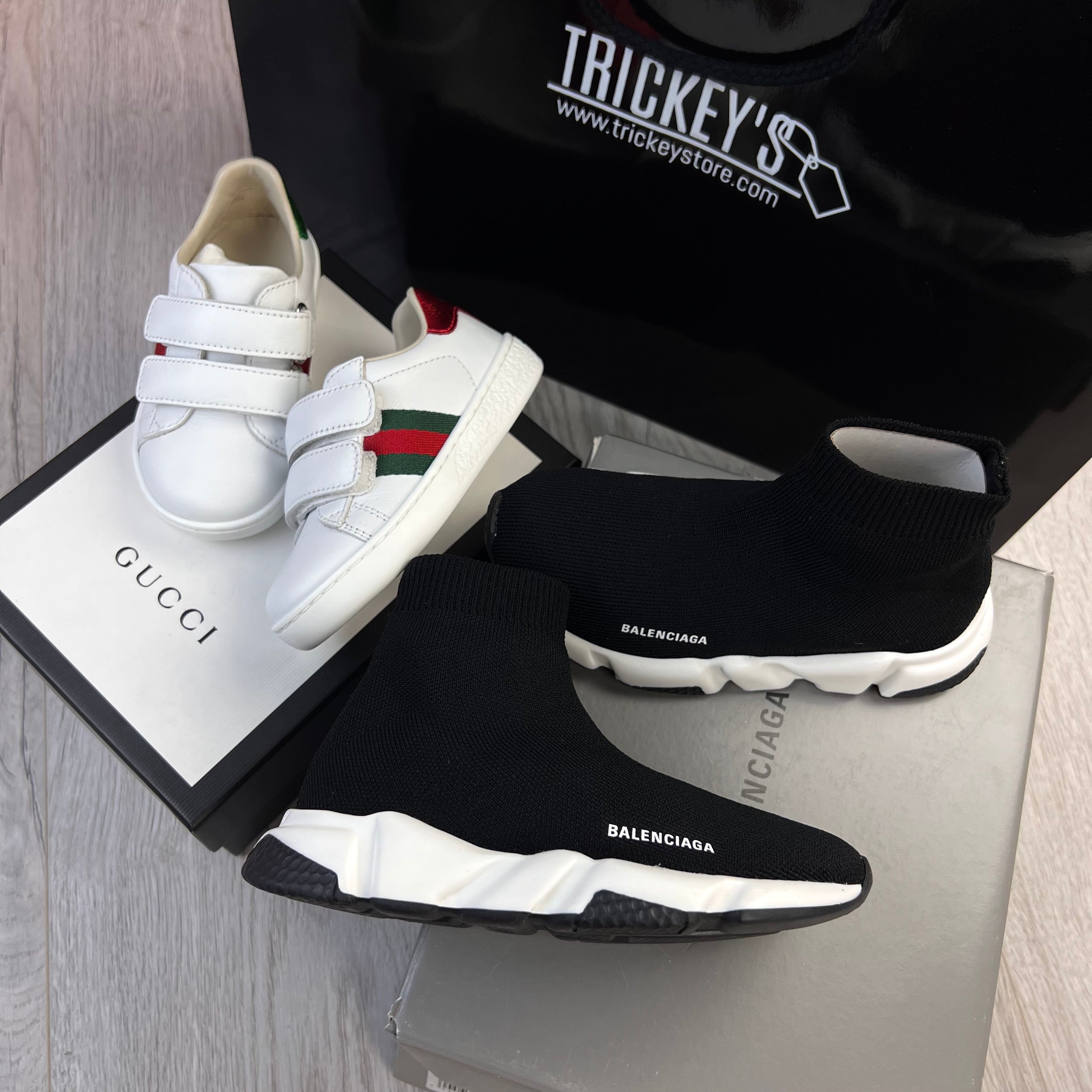 Balenciaga Kids Black Speed Sock Runners 25 26 Trickey.store