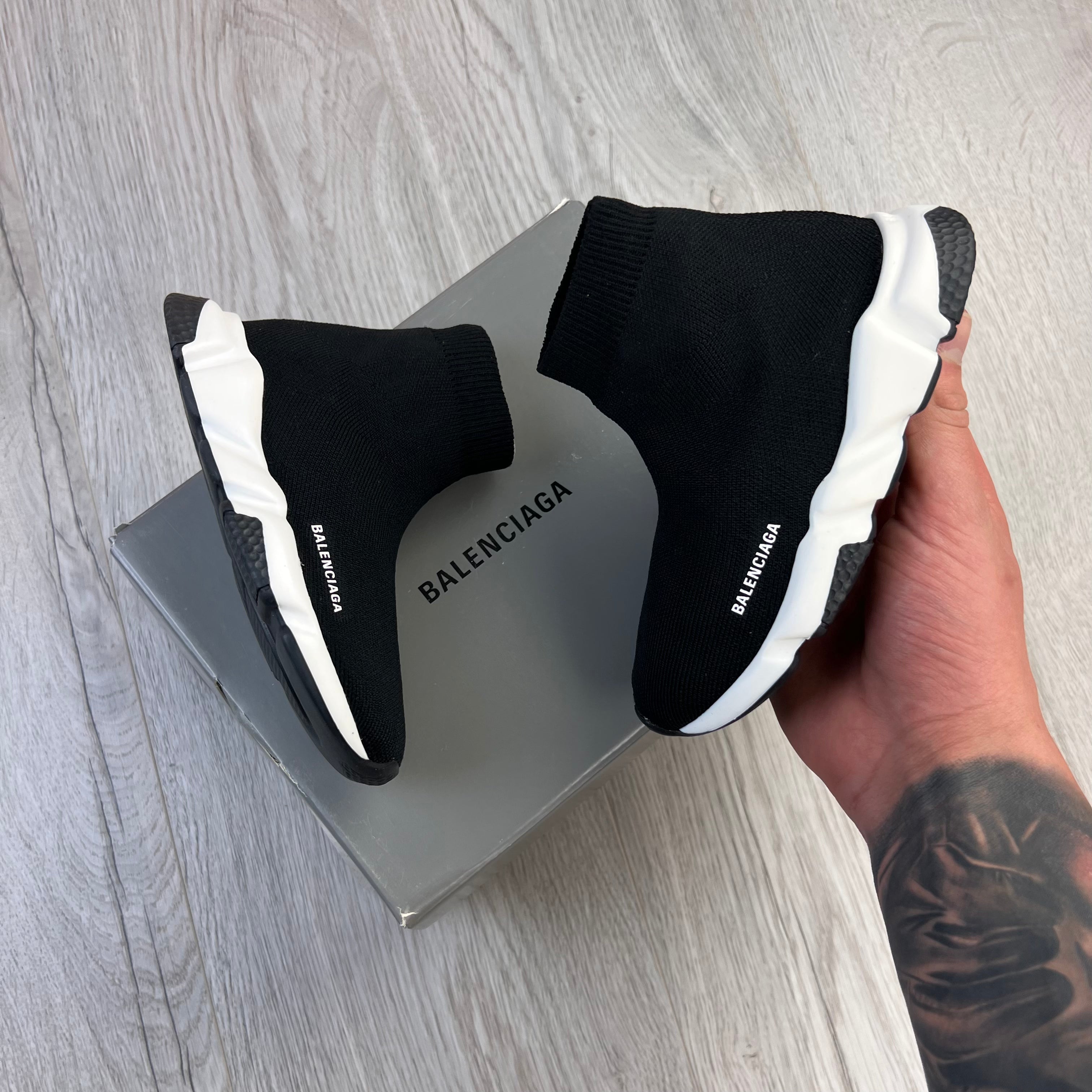 Balenciaga Kids Black Speed Sock Runners 25 26 Trickey.store